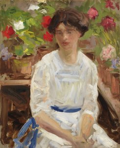 レディ・イン・ホワイト（キャンバスに油彩） 作： Francis Campbell Boileau Cadell