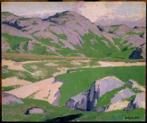 湖と山（逆は145804を参照） 作： Francis Campbell Boileau Cadell