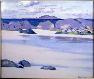 干潮、イオナ、オランダ人の帽子、ルンガ（キャンバスに油彩）に向かって 作： Francis Campbell Boileau Cadell