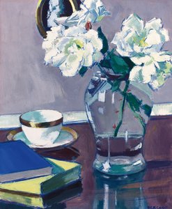 バラ、1920年代後半（パネルに油彩） 作： Francis Campbell Boileau Cadell