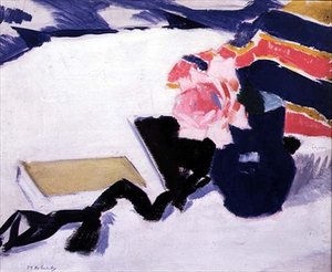 薔薇と黒いリボン」（油彩・パネル 作： Francis Campbell Boileau Cadell