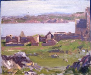 アイオナ修道院の遺跡（キャンバスに油彩） 作： Francis Campbell Boileau Cadell
