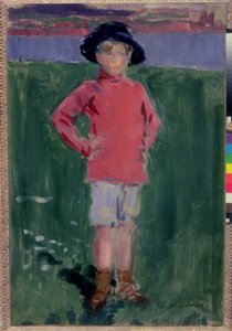 海岸の少年、アイオナ 作： Francis Campbell Boileau Cadell