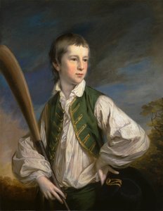 少年時代のチャールズ・コリヤー、クリケットのバットを持って 作： Francis Cotes