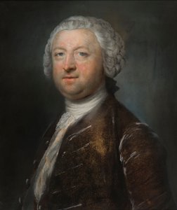 サー オーランド ブリッジマン 4th Bt の肖像、1750～65 年頃（紙にパステル） 作： Francis Cotes