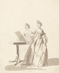 ルイーザ王女とデンマークのキャロライン・マチルダ女王の肖像画のための習作 作： Francis Cotes