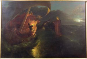 ガリラヤ湖を歩くキリスト 作： Francis Danby