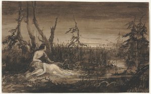 風景の中の人物。 作： Francis Danby