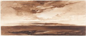 夕暮れ時の海岸のパノラマ 作： Francis Danby