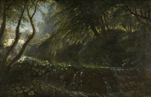 堰と製粉所のある川の風景、1823年頃 作： Francis Danby