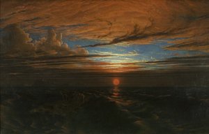 嵐の後の海に沈む夕日 作： Francis Danby