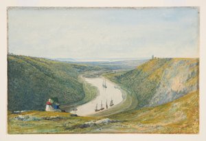 ダーダムダウンズからのエイボン、1821年頃（紙に水彩とボディカラー） 作： Francis Danby