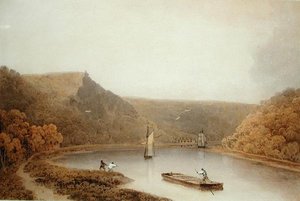 ブリストル近郊のエイボン峡谷（水彩・紙） 作： Francis Danby