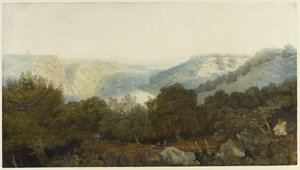 エイボン渓谷とクリフトンとホットウェルズ、ブリストル、1820年頃（wc紙にグラファイトの上にトイレ色とボディカラー） 作： Francis Danby