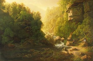 マウンテントレント、c.1820-30（キャンバスに油彩） 作： Francis Danby