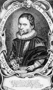 ジョージ・チャップマン（c.1559-1634）の肖像 1620年（エングレーヴィング）（モノクロ写真 作： Francis Delaram
