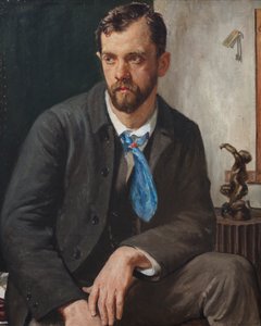 チャールズ・ホールデンの肖像（キャンバスに油彩） 作： Francis Dodd