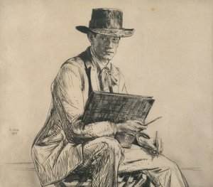 ヘンリー・ラシュベリーの肖像 (1889-1968) 1914 (エッチング) 作： Francis Dodd