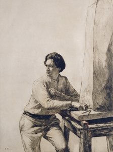 ジェイコブ・エプスタインの肖像（1880-1959）1909年（ダークブラウンインクのドライポイントエッチング） 作： Francis Dodd