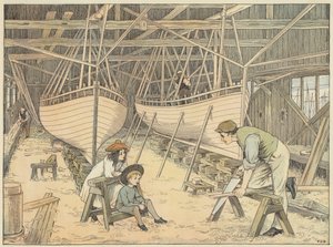 造船会社（カラーリトグラフ）