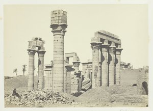 テーベ近郊のエルメントにあるクレオパトラ神殿、1857年。 作： Francis Frith