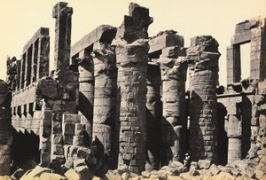 「エジプト・パレスチナ」：エジプト・カルナックのアモン・ラー大神殿の大列柱室の遺跡 作： Francis Frith