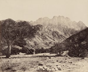 セルバル山、ワーディー・フェイランから、エジプト、1858年（写真）