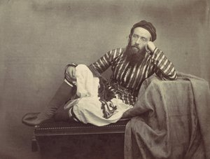 肖像画、トルコの夏の衣装、1857年。 作： Francis Frith
