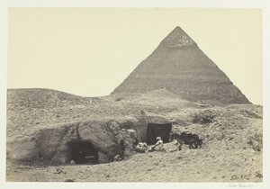 岩の墓とベルゾーニのピラミッド、ギザ、1857年。 作： Francis Frith