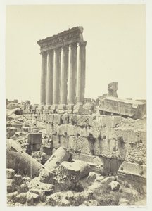 バールベックの大柱、1857年。 作： Francis Frith