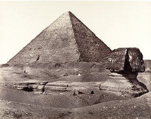 大ピラミッドと大スフィンクス、1858年。 作： Francis Frith