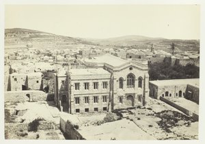 ヒッピコスの塔から見た新英国教会、エルサレム、1857年。 作： Francis Frith