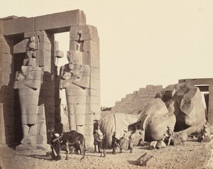 El-Kurneh の Ramasseum、Thebes、First View、c。 1857年。 作： Francis Frith