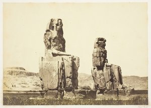 メムノンの彫像、1857 年、1862 年に印刷。 作： Francis Frith