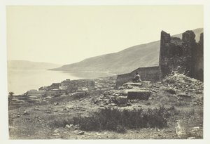 北から見たティベリアの町と湖、1857年。 作： Francis Frith