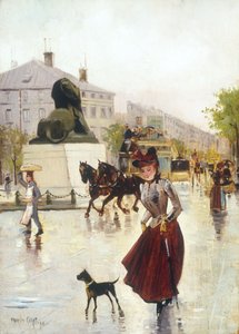 パリのストリートシーン、1890 作： Francis Garat