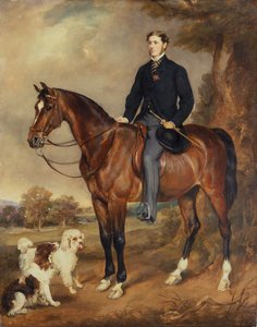 6代ハリントン伯爵シーモア・シドニー・ハイドの騎馬肖像（キャンバスに油彩）