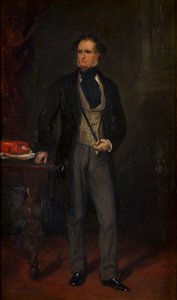 エドワード・スタンリーの肖像、第14代ダービー伯爵、1820-69年頃（キャンバスに油彩） 作： Francis Grant