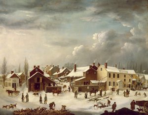 ブルックリンの冬景色、1817-20年頃（詳細は105484を参照） 作： Francis Guy