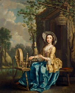 Garota em uma roda giratória (óleo sobre tela) 作： Francis Hayman