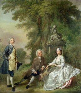 ジョナサン・タイアーズ（d.1767）と彼の娘、エリザベス、そして夫であるジョン・ウッド、1750-52年頃 作： Francis Hayman