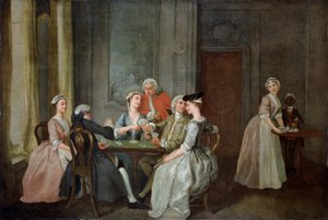 カドリールでのプレー、1740-50 作： Francis Hayman