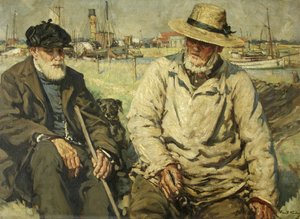 テイルズ オブ ザ シー (キャンバスに油彩) 作： Francis Henry Newbery