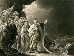 「彼の宮廷人を非難するクヌート」、c1840。