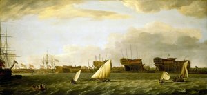 テムズ川北岸からブラックウォール・ヤードを望む（イギリス）