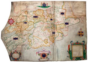 アイルランド、マンスター州、1595年頃（ヴェラム、リネン） 作： Francis Jobson