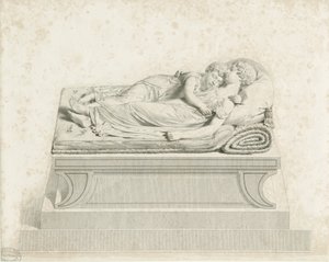 リッチフィールド大聖堂-「眠る子供たち」：エングレーヴィング、nd [?19世紀] (プリント) 作： Francis Legatt Chantrey