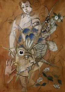 Catax、1929年頃（油彩、グワッシュ、水彩、鉛筆、カード） 作： Francis Picabia