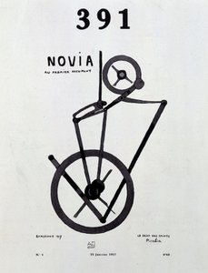 ピカビア（1879-1953）による雑誌「391」1号の表紙、1917年1月25日。 作： Francis Picabia