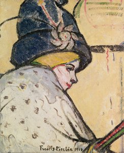 ミスティンゲットとして知られるジャンヌ・マリー・ブルジョワ（1874-1956）の肖像画 作： Francis Picabia